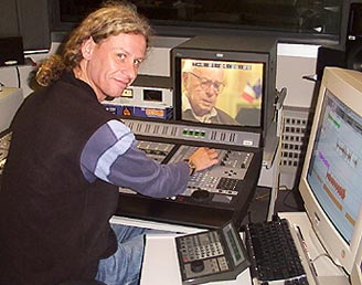 David in the studio making Our Oldest Soldier